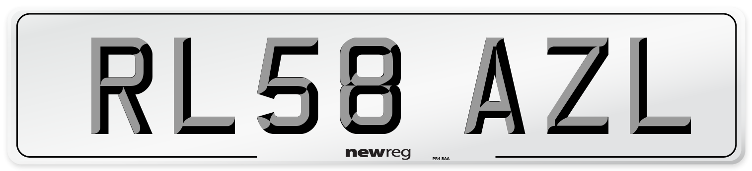 RL58 AZL Number Plate from New Reg